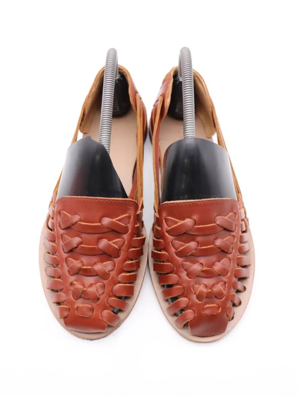 Nisolo Alejandro Huarache Flat Sandals Men's 7.5 Brown Leather Slip On Casual